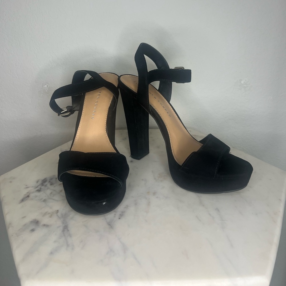 Lauren Conrad Strap Black High Heel